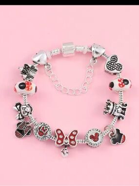 New Disney Silver Mickey Mouse Charm Bracelet